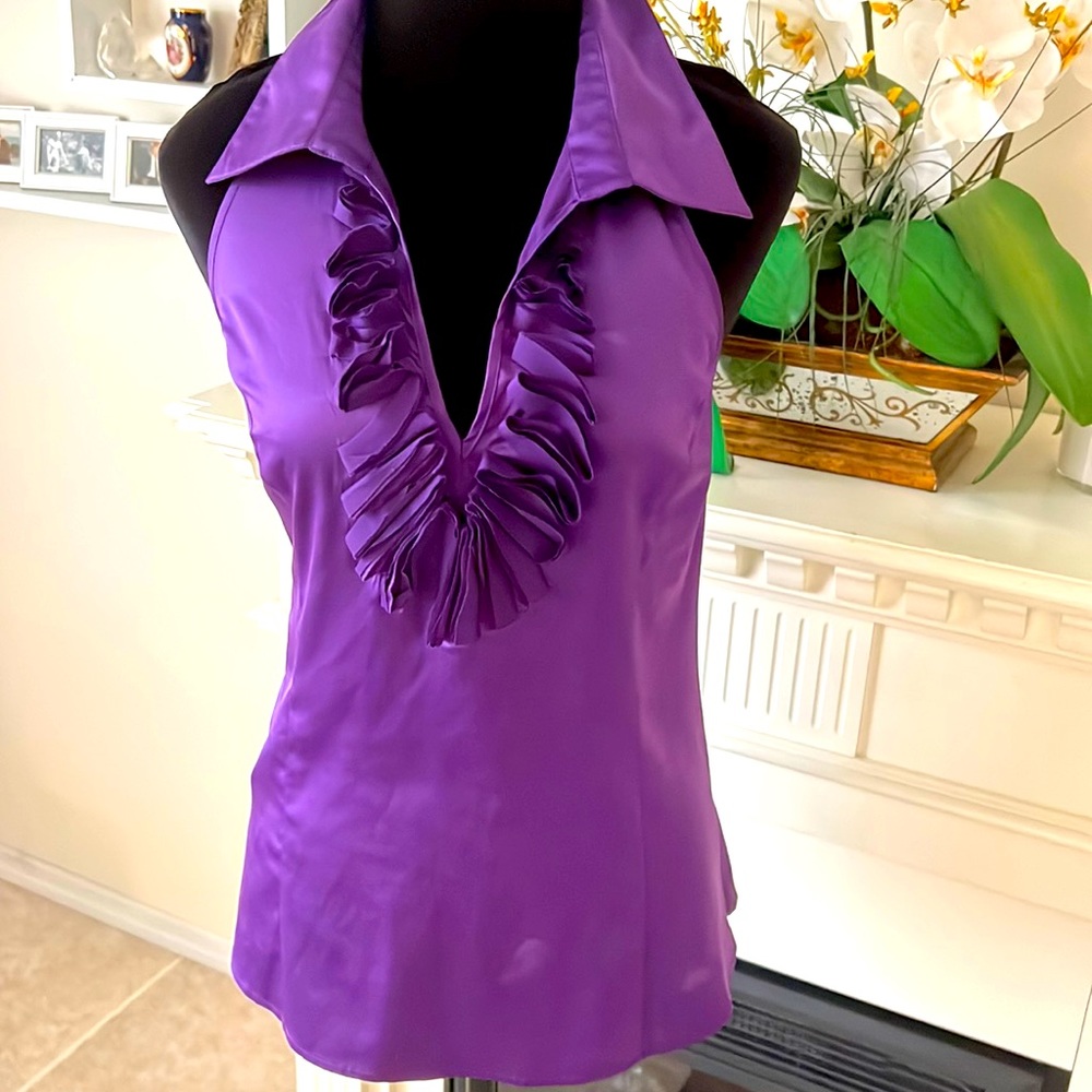 Guess by Marciano purple satin side zip halter